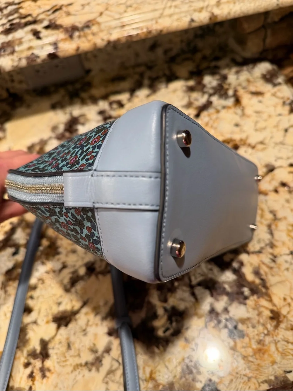 Coach NWOT Sierra Floral Dome Satchel Crossbody Handbag - Light Blue and Pink